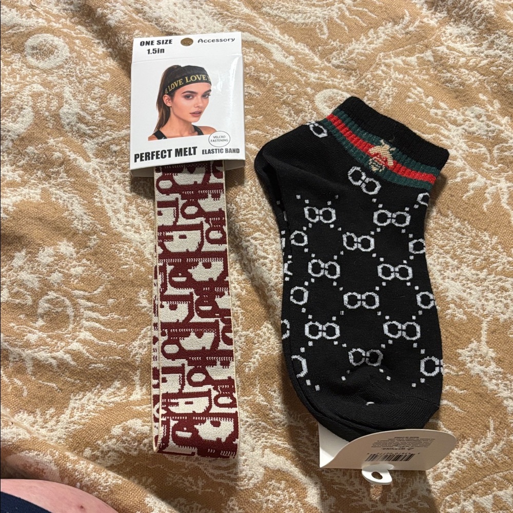 Black and Red Patterned Socks